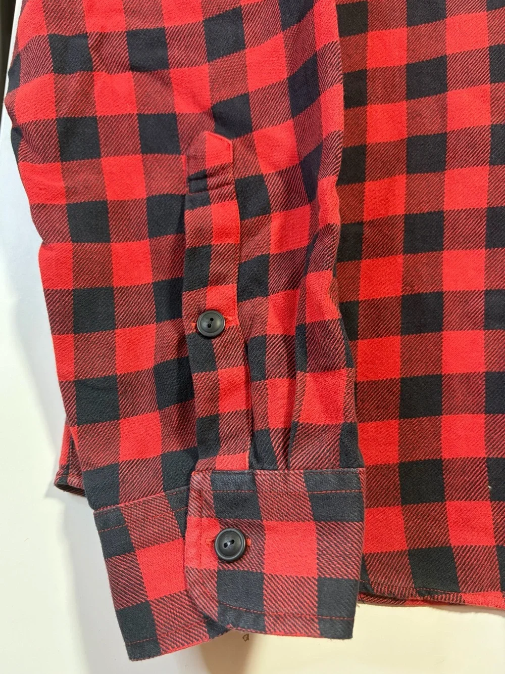 Vintage 2007 J.Crew Brushed Cotton Buffalo Check Shirt XL Red Black